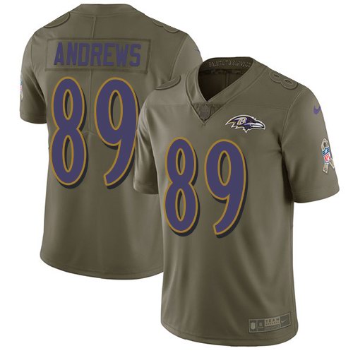 Nike Ravens 89 Mark Andrews Olive Salute To Service Limited Jersey