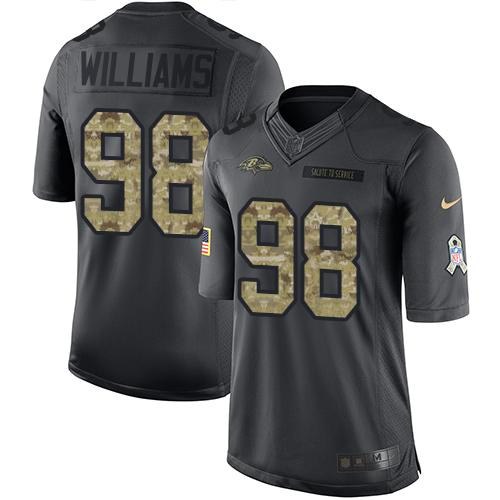 Nike Ravens 98 Brandon Williams Anthracite Salute To Service Limited Jersey