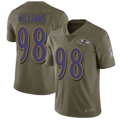 Nike Ravens 98 Brandon Williams Olive Salute To Service Limited Jersey