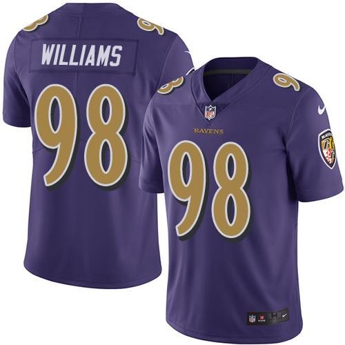 Nike Ravens 98 Brandon Williams Purple Color Rush Limited Jersey