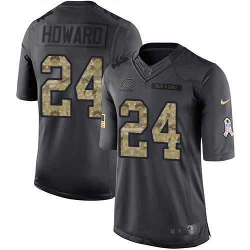 Nike Bears 24 Jordan Howard Anthracite Salute To Service Limited Jersey - Click Image to Close