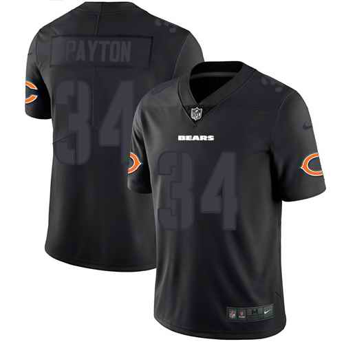 Nike Bears 34 Walter Payton Black Rush Impact Limited Jersey