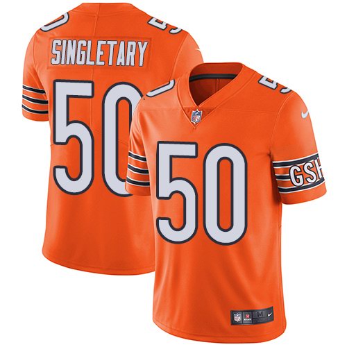 Nike Bears 50 Mike Singletary Orange Vapor Untouchable Limited Jersey