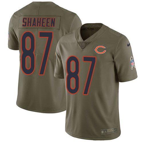 Nike Bears 87 Adam Shaheen Olive Salute To Service Limited Jersey