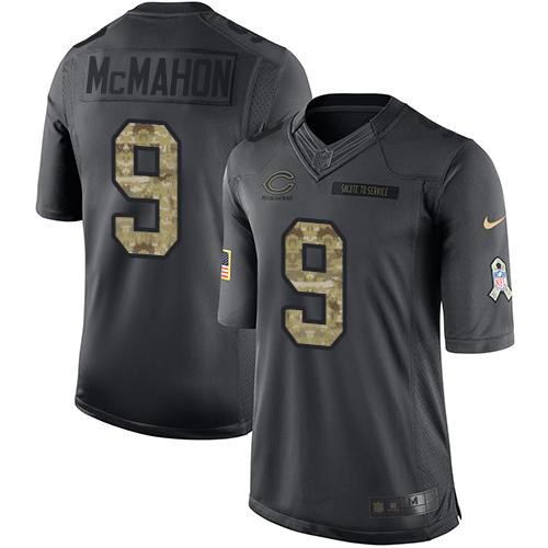 Nike Bears 9 Jim McMahon Anthracite Salute To Service Limited Jersey