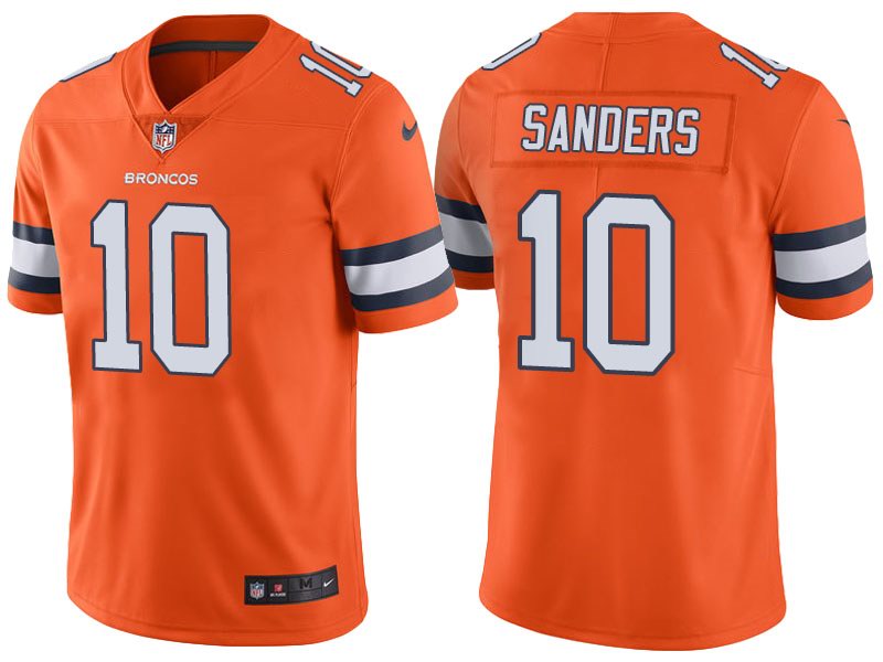 Nike Broncos 10 Emmanuel Sanders Orange Youth Color Rush Limited Jersey