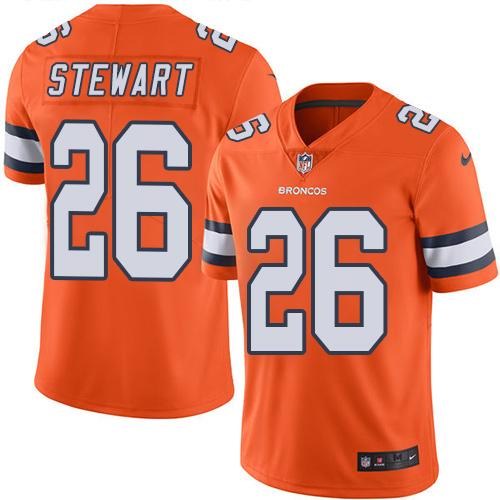 Nike Broncos 26 Darian Stewart Orange Youth Color Rush Limited Jersey