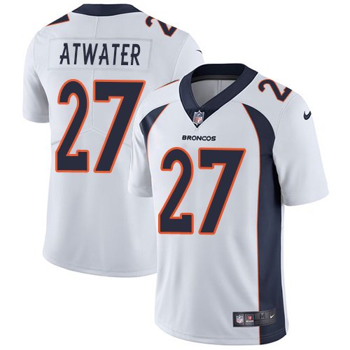 Nike Broncos 27 Steve Atwater White Vapor Untouchable Limited Jersey - Click Image to Close