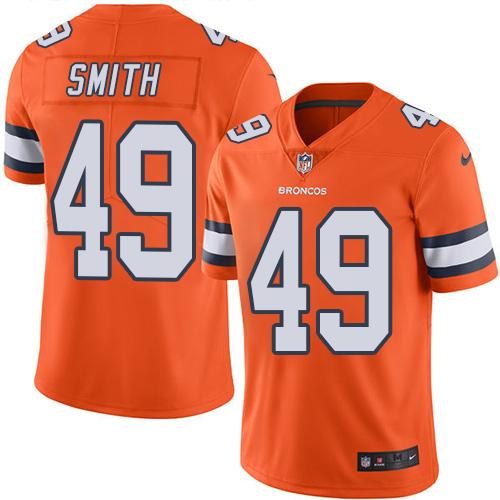 Nike Broncos 49 Dennis Smith Orange Youth Color Rush Limited Jersey