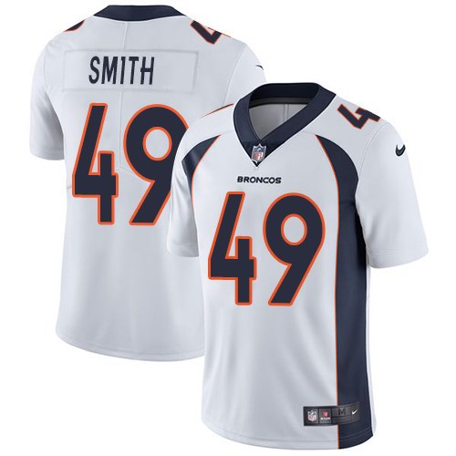 Nike Broncos 49 Dennis Smith White Youth Vapor Untouchable Limited Jersey