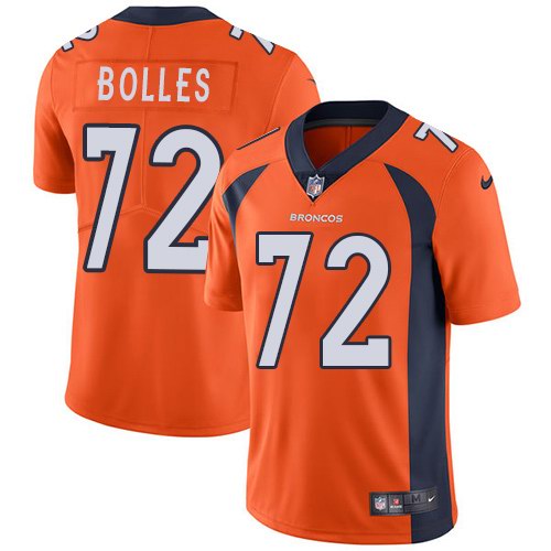 Nike Broncos 72 Garett Bolles Orange Vapor Untouchable Limited Jersey