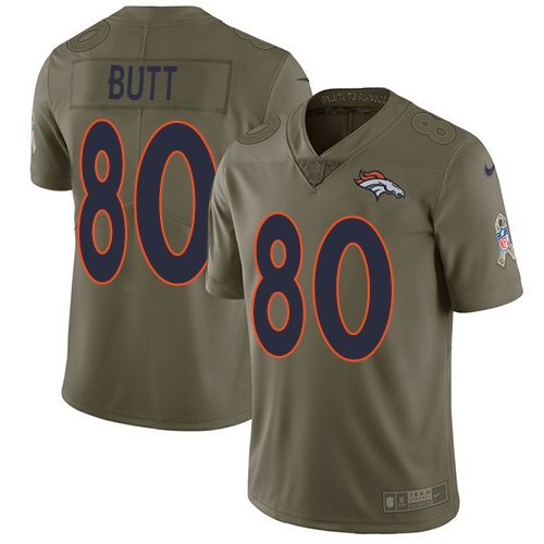 Nike Broncos 80 Jake Butt Olive Salute To Service Limited Jersey