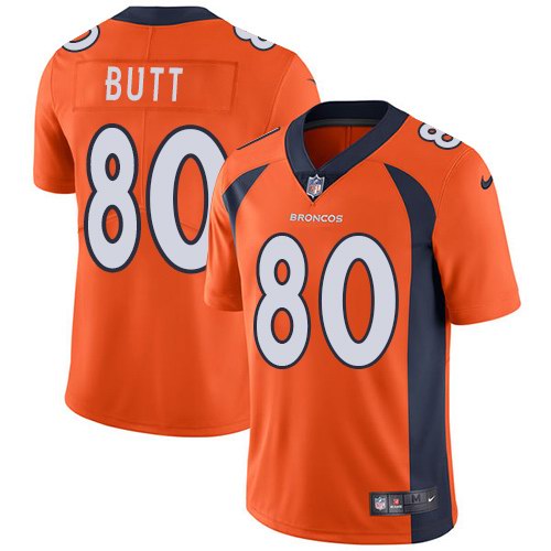 Nike Broncos 80 Jake Butt Orange Vapor Untouchable Limited Jersey