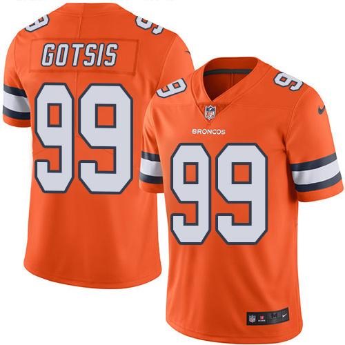 Nike Broncos 99 Adam Gotsis Orange Youth Color Rush Limited Jersey