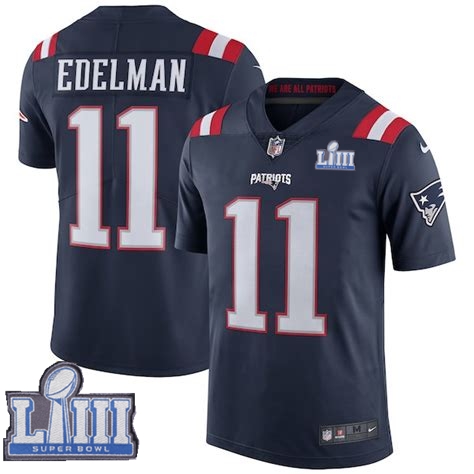 Nike Patriots 11 Julian Edelman Navy 2019 Super Bowl LIII Color Rush Limited Jersey