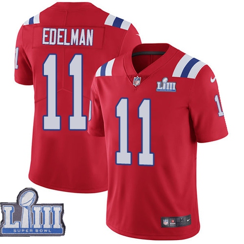 Nike Patriots 11 Julian Edelman Red 2019 Super Bowl LIII Vapor Untouchable Limited Jersey