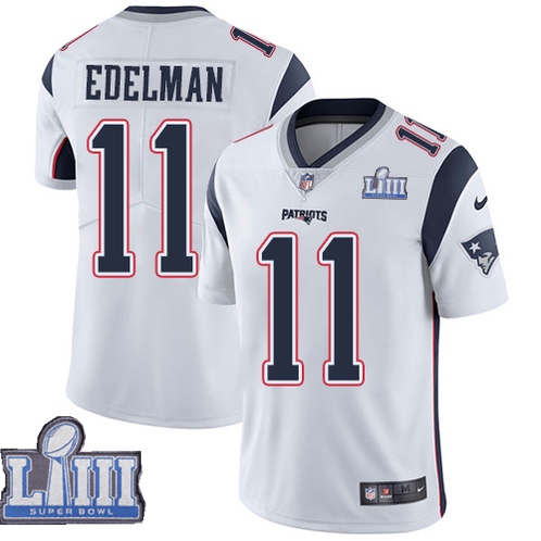 Nike Patriots 11 Julian Edelman White 2019 Super Bowl LIII Vapor Untouchable Limited Jersey