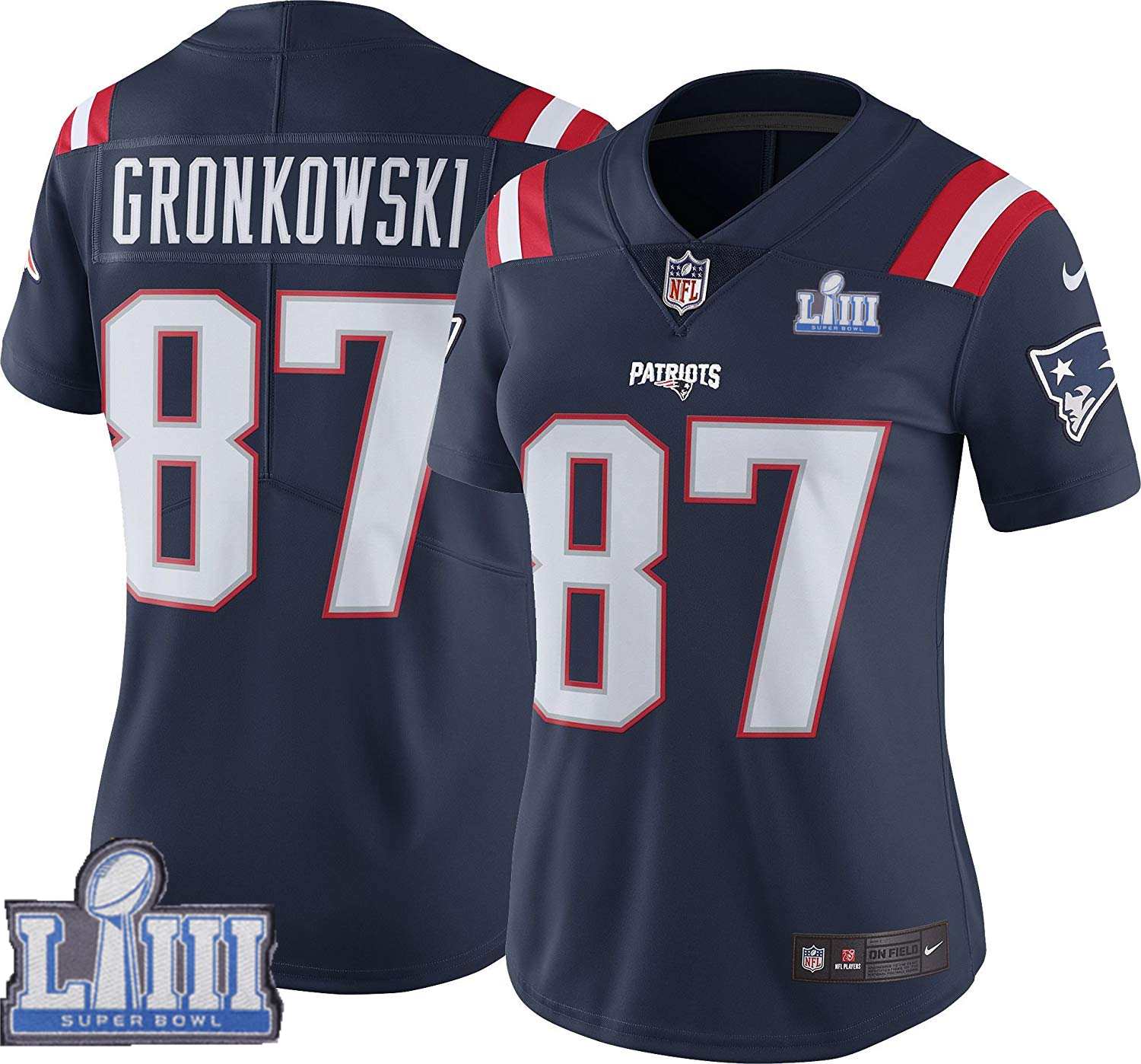 Nike Patriots 87 Rob Gronkowski Navy Women 2019 Super Bowl LIII Color Rush Limited Jersey