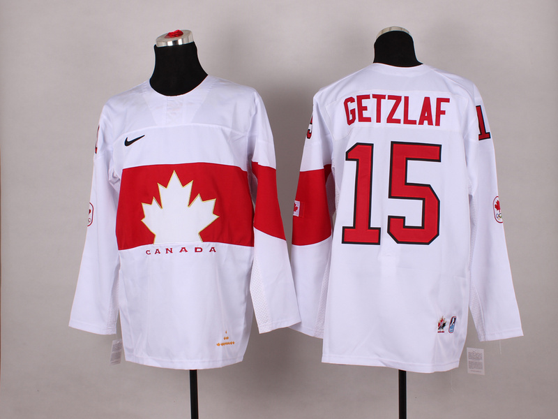Canada 15 Getzlaf White 2014 Olympics Jerseys - Click Image to Close