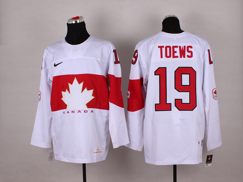 Canada 19 Toews White 2014 Olympics Jerseys - Click Image to Close