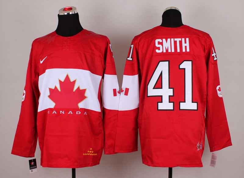 Canada 41 Smith Red 2014 Olympics Jerseys - Click Image to Close