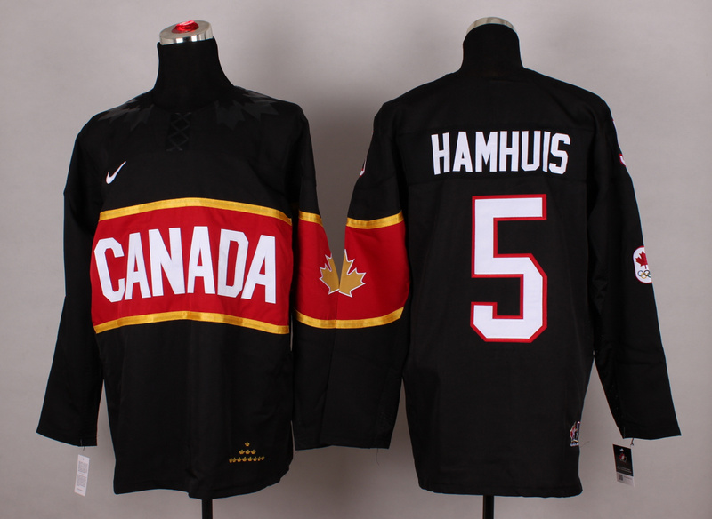 Canada 5 Hamhuis Black 2014 Olympics Jerseys