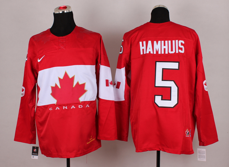 Canada 5 Hamhuis Red 2014 Olympics Jerseys