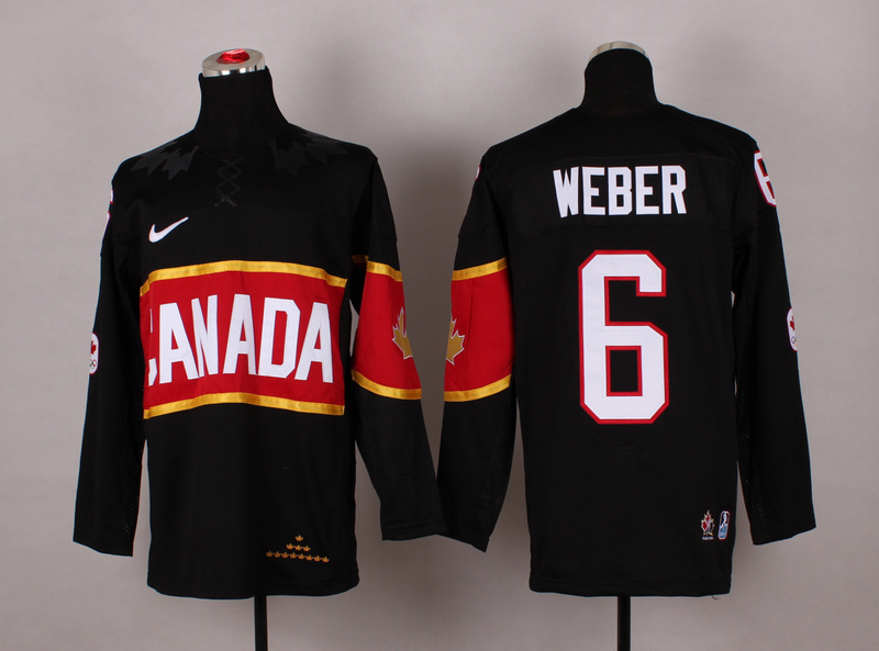 Canada 6 Weber Black 2014 Olympics Jerseys