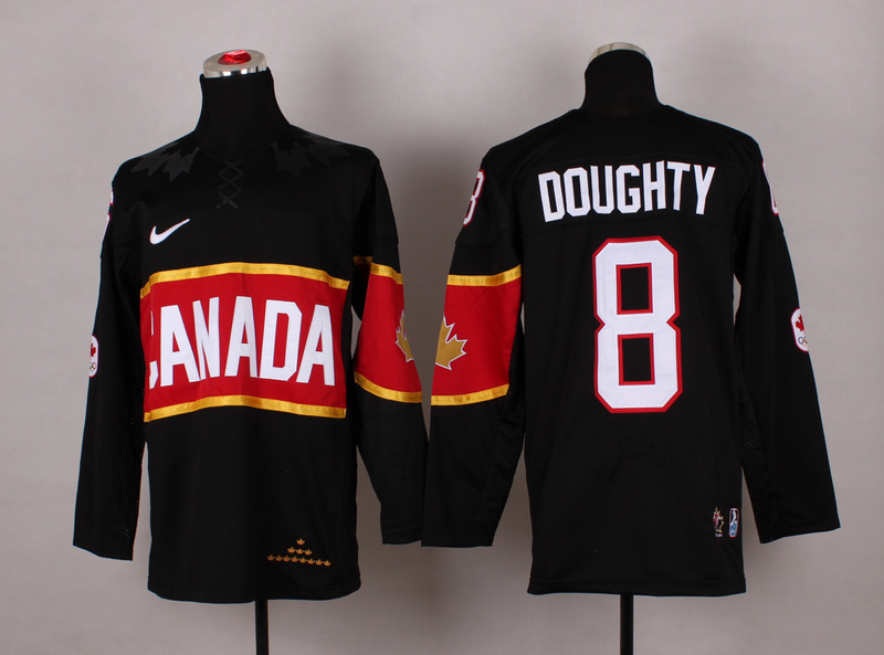 Canada 8 Doughty Black 2014 Olympics Jerseys - Click Image to Close