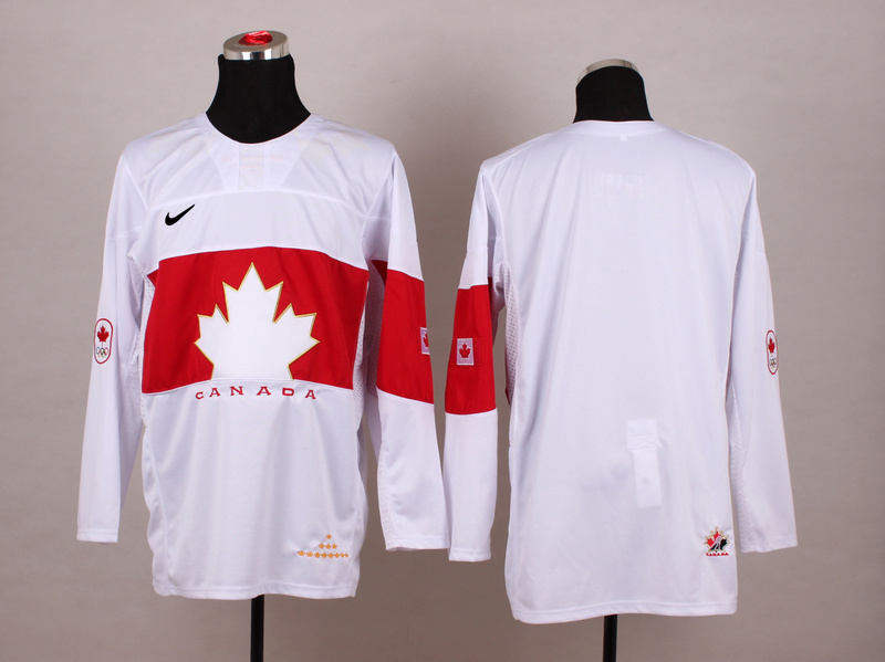 Canada Blank White 2014 Olympics Jerseys