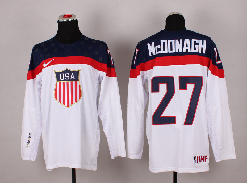USA 27 McDonagh White 2014 Olympics Jerseys
