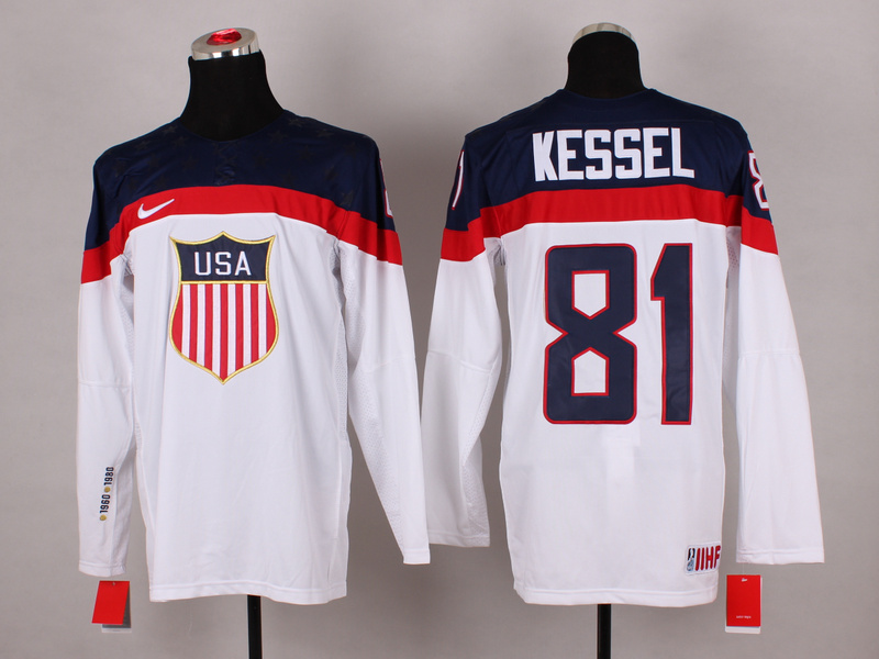 USA 81 Kessel White 2014 Olympics Jerseys - Click Image to Close