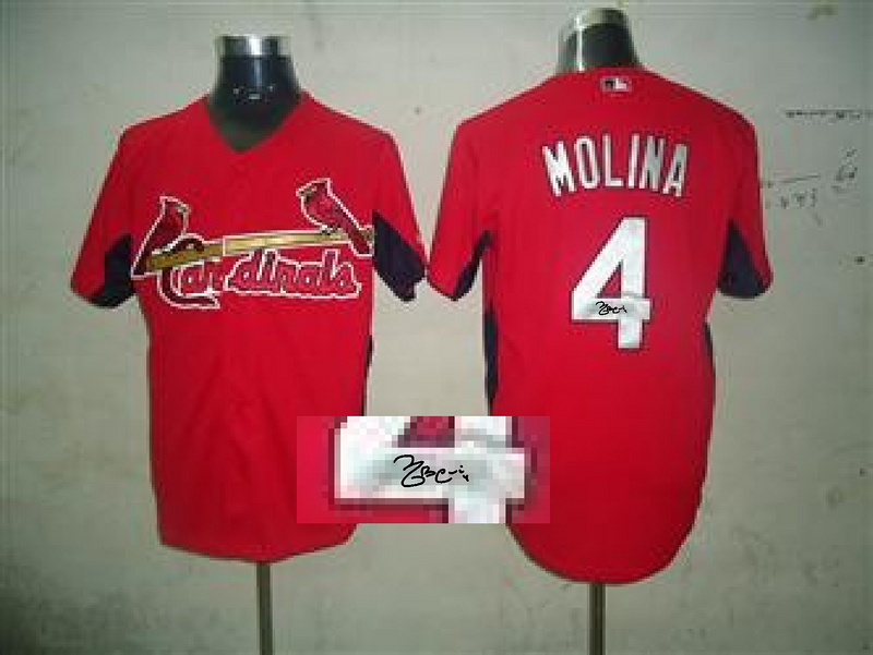 Cardinals 4 Molina Red Signature Edition Jerseys Cardinals 4 Molina Red Signature Edition Jerseys
