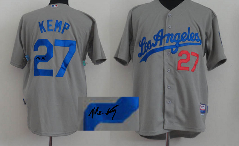 Dodgers 27 Kemp Grey Signature Edition Jerseys