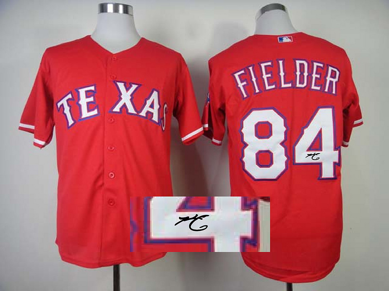 Rangers 84 Fielder Red Signature Edition Jerseys