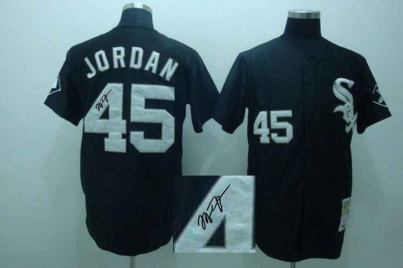 White Sox 45 Jordan Black Signature Edition Jerseys