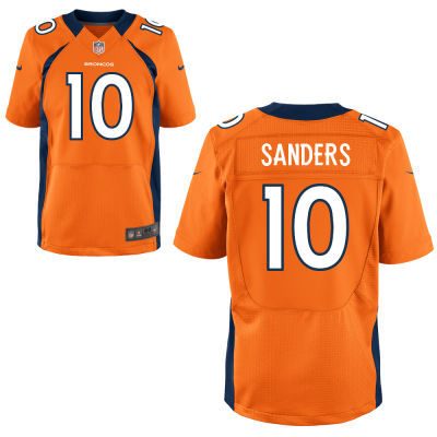 Nike Broncos 10 Sanders Orange Elite Jersey