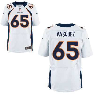 Nike Broncos 65 Vasquez White Elite Jersey