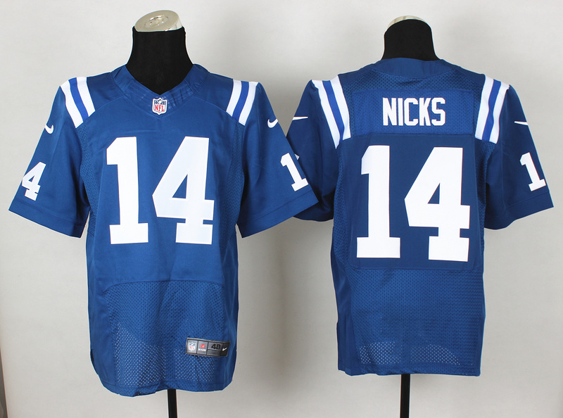 Nike Colts 14 Nicks Blue Elite Jersey