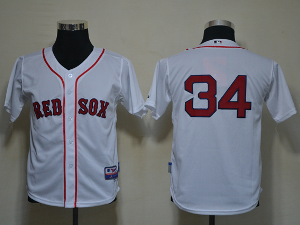 Red Sox 34 Ortiz White Youth Jersey