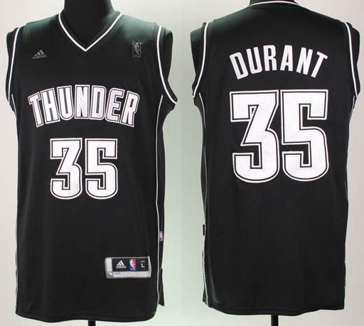 Thunder 35 Durant Black New Revolution 30 Swingman Jerseys