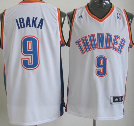 Thunder 9 Ibaka White New Revolution 30 Swingman Jerseys