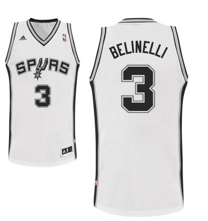 Spurs 3 Belinelli White Hardwood Classics Jerseys