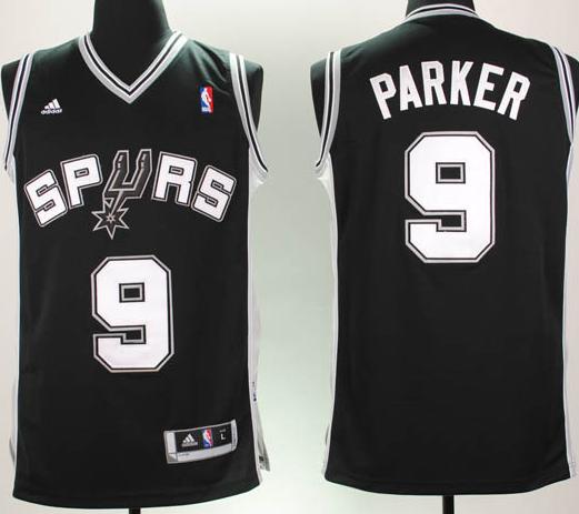 Spurs 9 Parker Black New Revolution 30 Jerseys