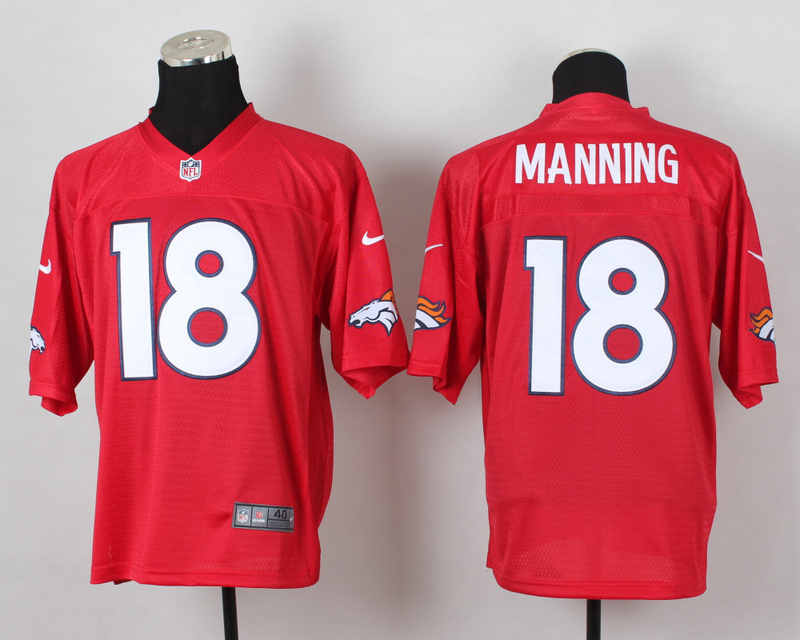 Nike Broncos 18 Manning Red Elite Jerseys