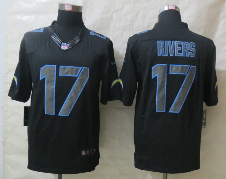 Nike Chargers 17 Rivers Impact Black Limited Jerseys - Click Image to Close
