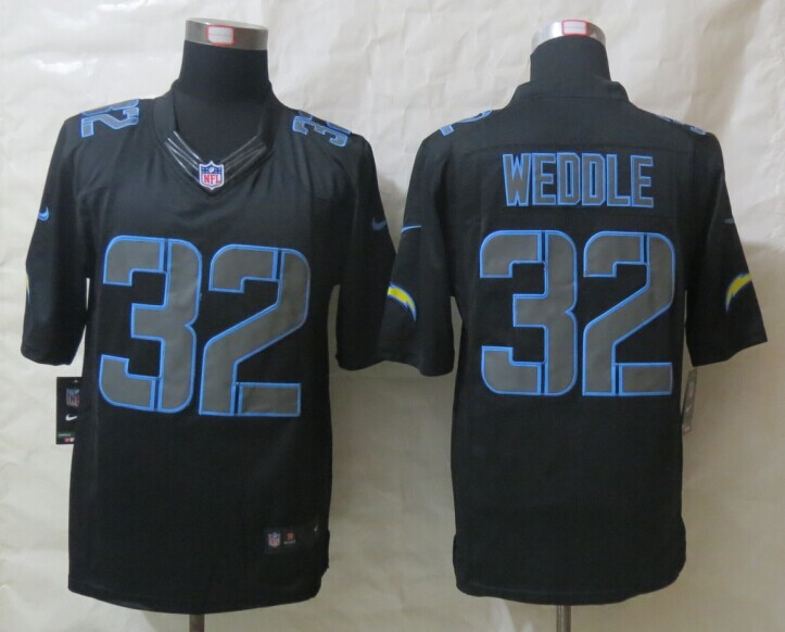 Nike Chargers 32 Weddle Impact Black Limited Jerseys