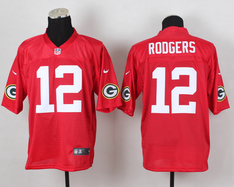 Nike Packers 12 Rodgers Red Elite Jerseys