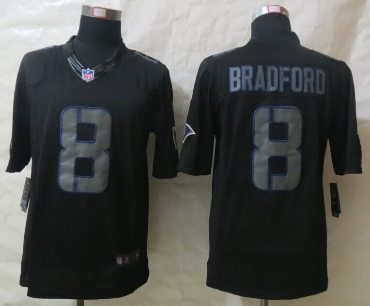 Nike Rams 8 Bradford Impact Black Limited Jerseys
