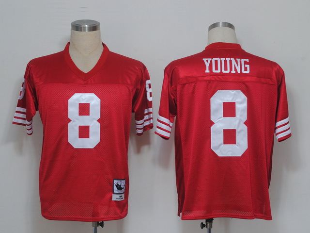 49ers 8 Young Red M&N Jersey